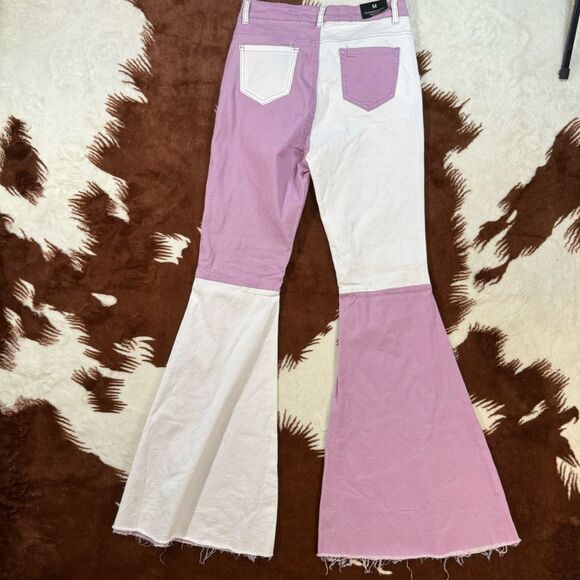 NWT American Bazi Colorblock Flare Jeans - Picture 3 of 5
